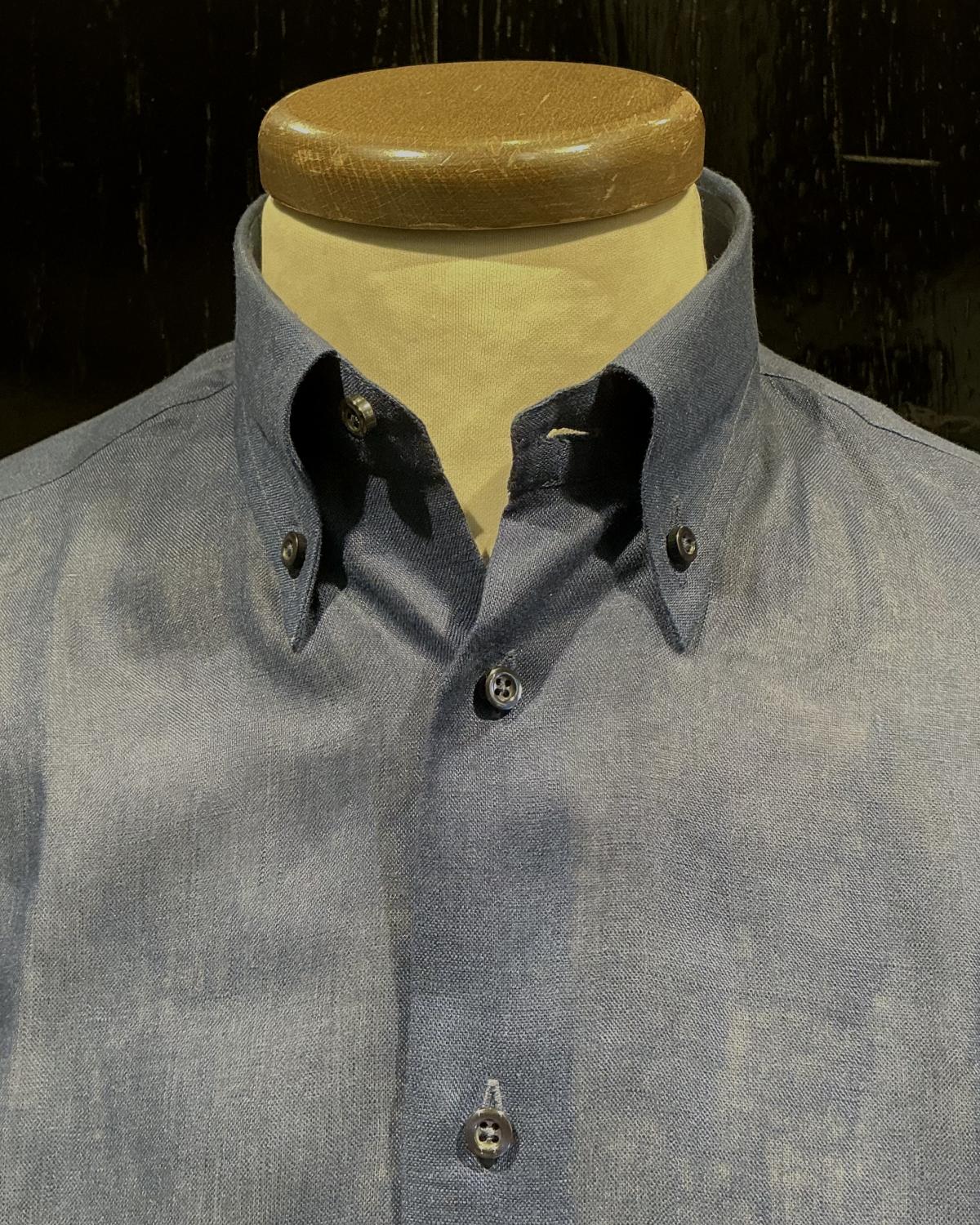 Camicia puro lino 1 Blu notte